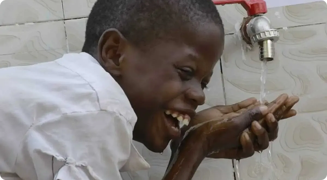 Child accessing clean water
